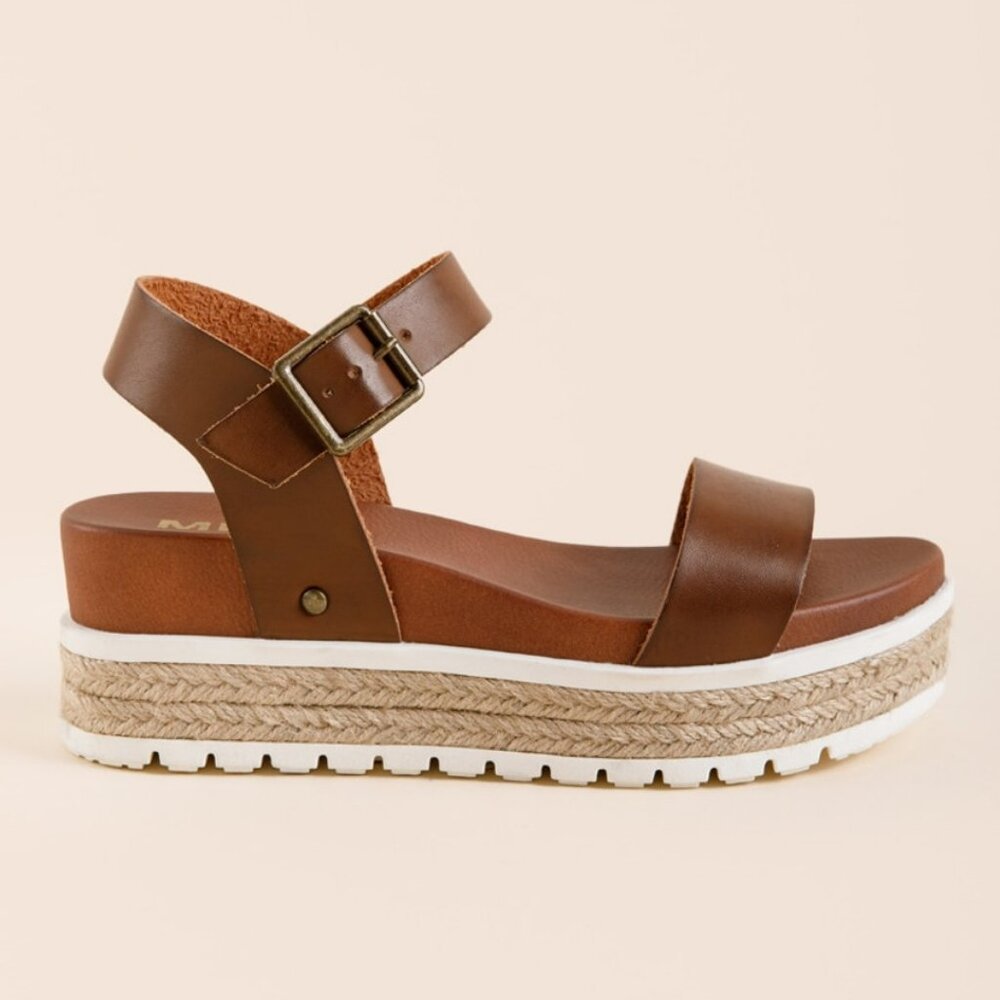 MIA Claudette Espadrille Flatform Wedge Sandals 10 Vegan Leather